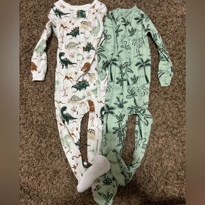 Dinosaur and Jungle Print Baby Pajamas